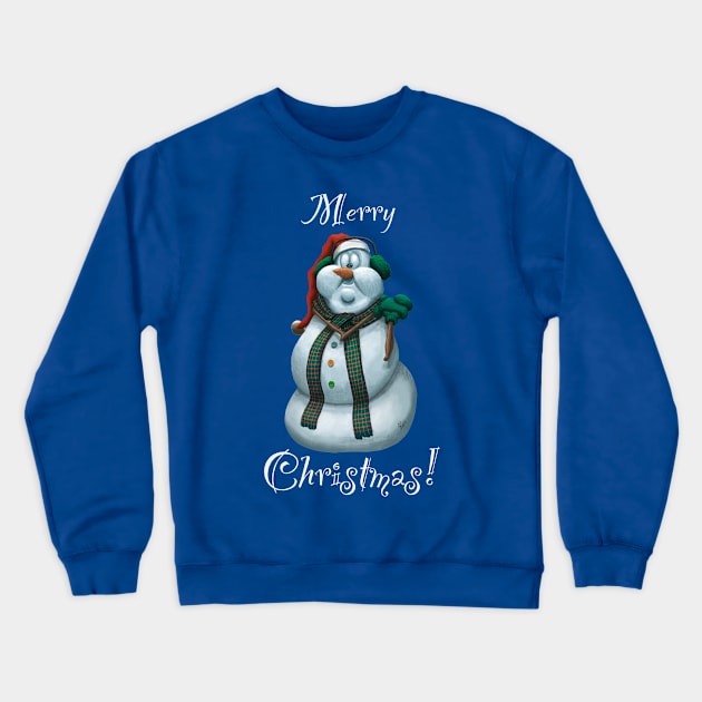 Joyful Merry Christmas Holiday Snowman Crewneck Sweatshirt by abbottcartoons